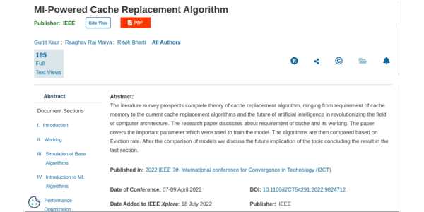 ML Powered Cache Replacement Algorithm