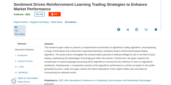 Sentiment Driven Reinforcement Learning Trading Strategies to Enhance Market Performance